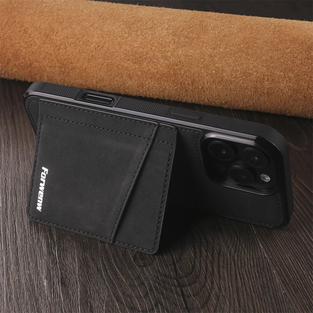 Luxury Leather Case For iPhone 16 15 14 13 12 11 Pro Max Case Cover For iPhone 16 15 14 Plus IP 16E 17 Air Phone Case Flip Cover