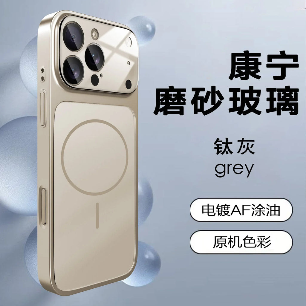 Original AG Nano Frosted Glass For Magsafe Phone Case For iPhone 17 Air 16 15 14 13 Pro Max Magnetic Wireless Charge Armor Cover
