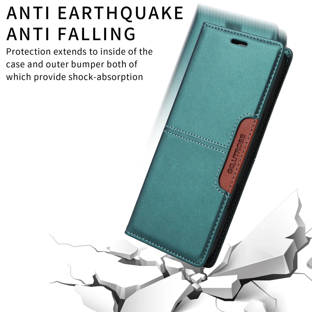 Leather Flip Phone Case For Samsung Galaxy S10 Plus S20 S21 FE S22 S23 S24 S25 Note20 Ultra Magnetic Wallet Bracket Protect Cove