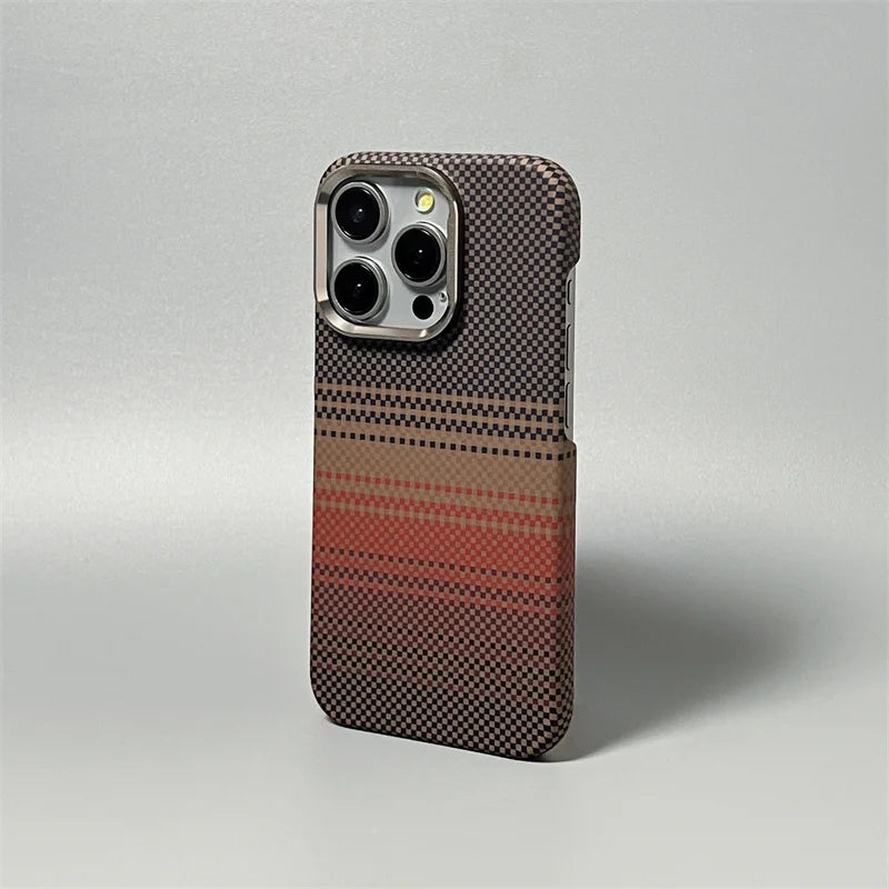Hard Carbon Fiber Phone Case for iPhone 16 15 14 17 Pro Max 17 Pro/ Max Wireless Charging Alloy Lens Magnetic Protective Cover