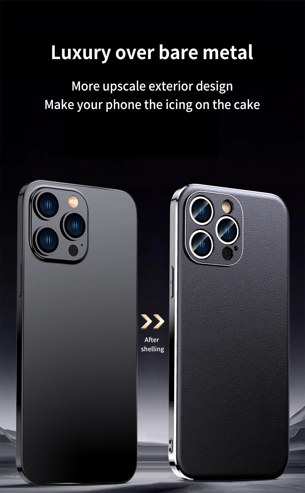 Genuine Cowhide Leather Phone Case for iPhone 16 14 11 12 13 15 Pro Max Plus 16Pro Luxury Plating Full Lens Protection Cover