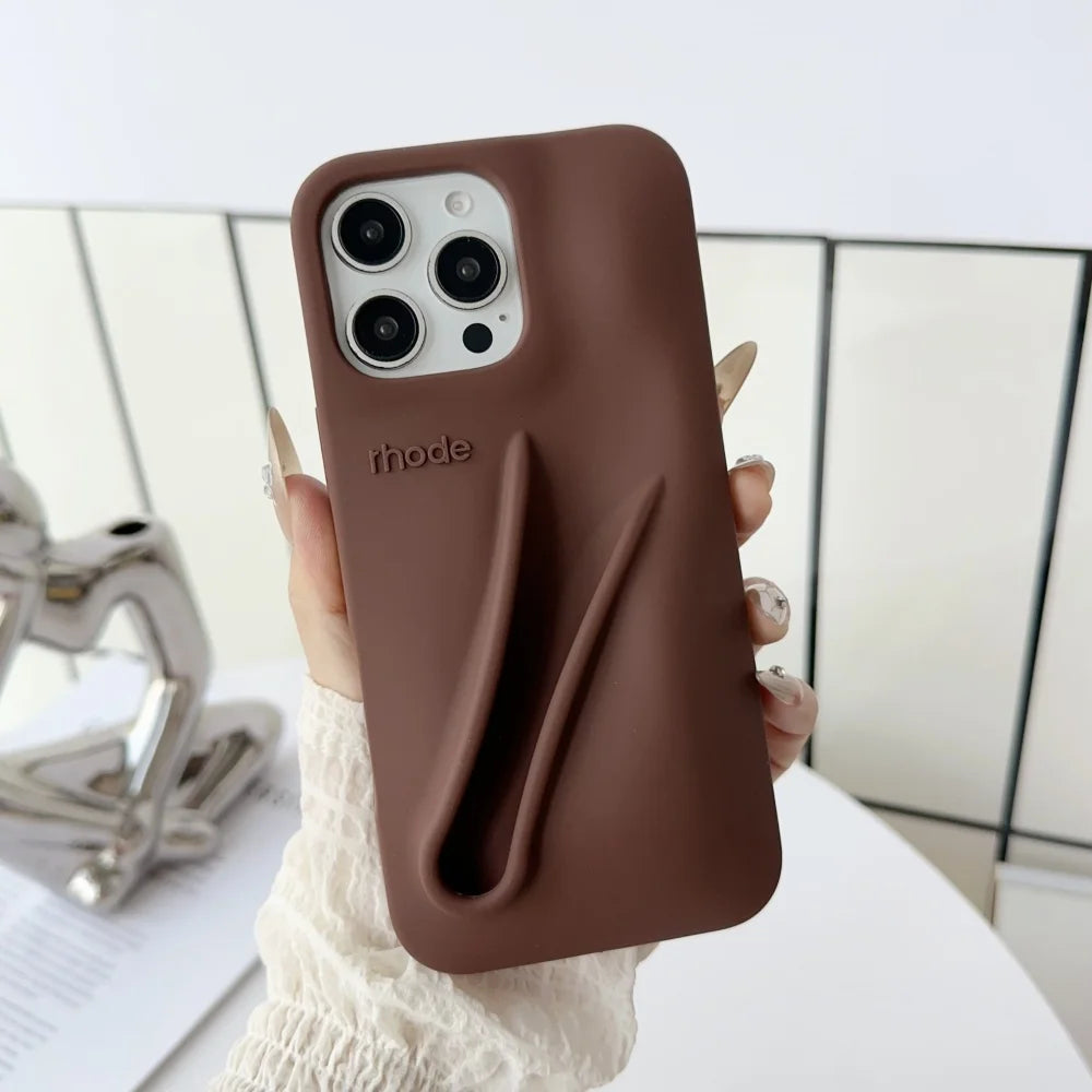 Rhode INS Hot New Color Lipstick Lip Holder Silicone Case For iPhone 17 Air 16 15 14 13 12 11 Pro Max Plus Soft Bumper Cover