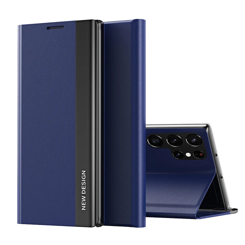 Funda For Samsung Galaxy S23 S22 S24 Ultra Case Leather Flip Plating Back Cover For Samsung S20 S21 FE Note 10 Plus 20 25 Ulltra
