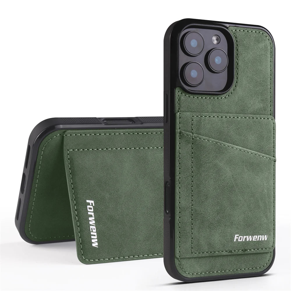 Luxury Leather Case For iPhone 16 15 14 13 12 11 Pro Max Case Cover For iPhone 16 15 14 Plus IP 16E 17 Air Phone Case Flip Cover