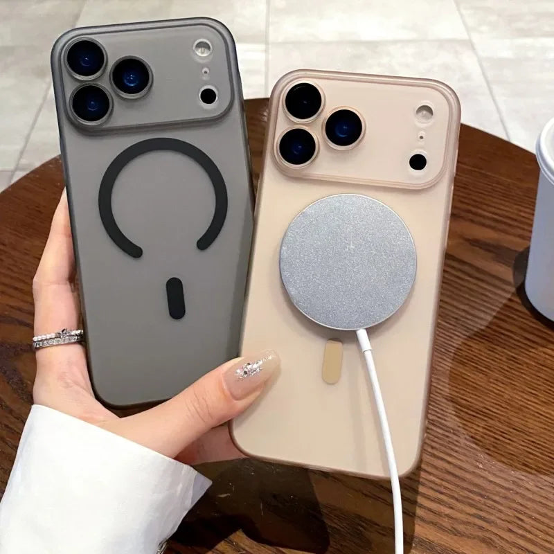 Luxury Ultra Thin Matte Clear For Magsafe Case for iPhone 17 Air 16 15 14 Plus 13 12 11 Pro Max Magnetic Wireless Charge Cover