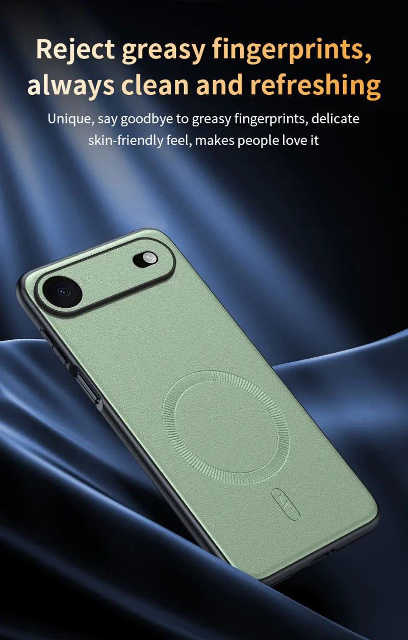 For Iphone 17 Air Case Magnetic Leather Shield Cover For Iphone 17 Air Anti-Fingerprint Non-Slip PC+TPU