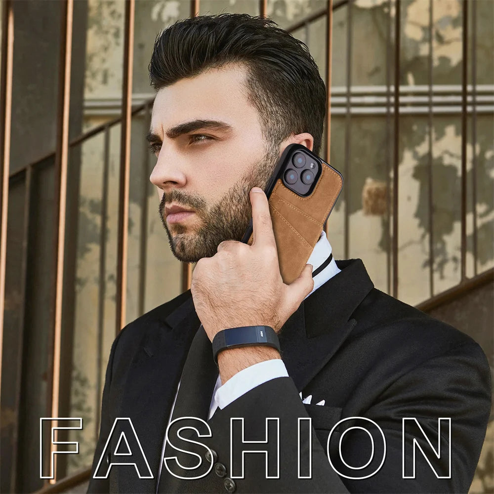 Luxury Leather Case For iPhone 16 15 14 13 12 11 Pro Max Case Cover For iPhone 16 15 14 Plus IP 16E 17 Air Phone Case Flip Cover