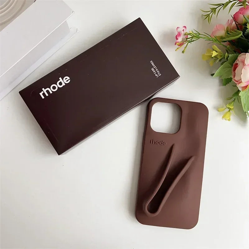 Lemontini Yellow Portable Lip Gloss Silicone Phone Case for IPhone 17 11 12 13 14 15 16 Pro Max Plus Lipstick Shockproof Cover﻿