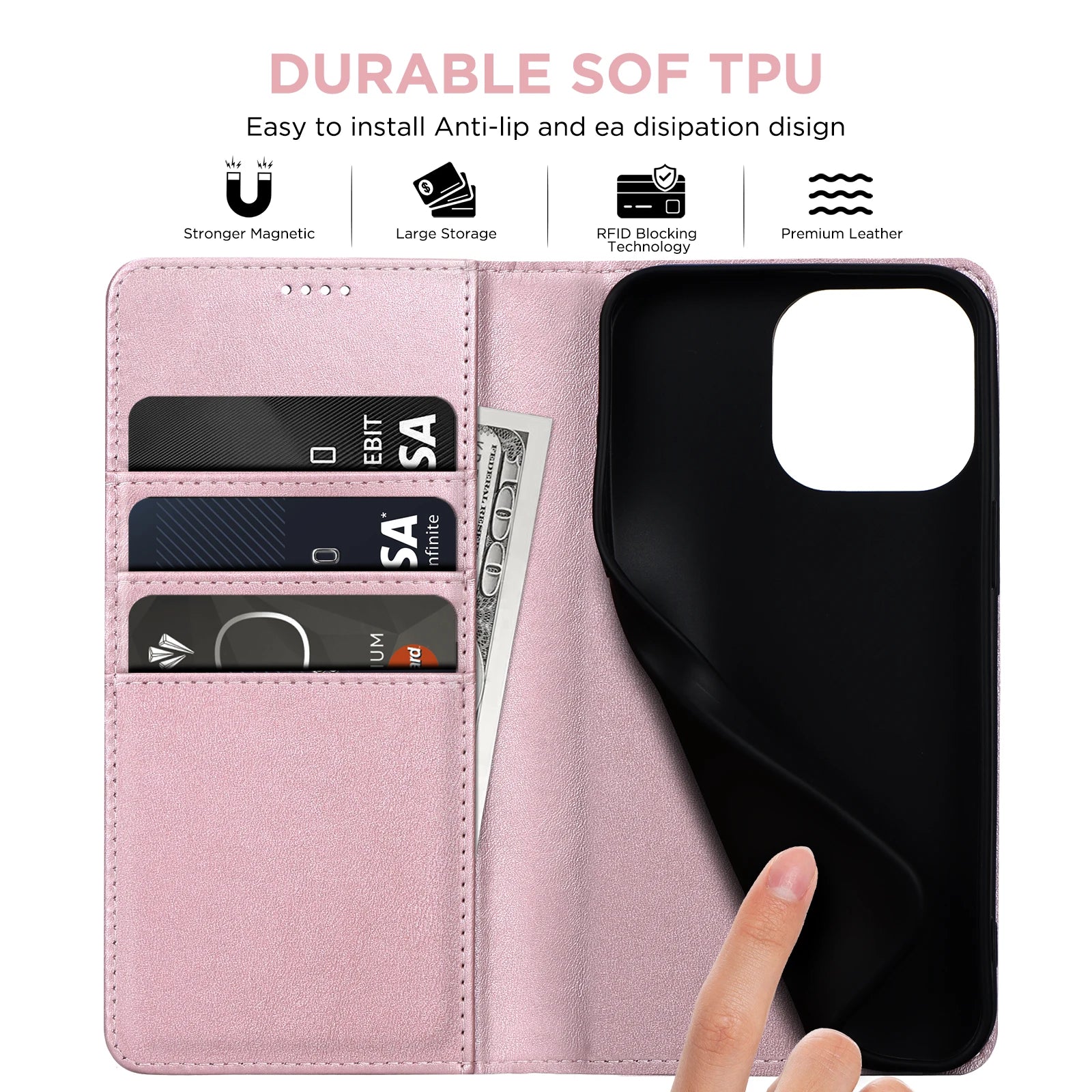 PU Leather Wallet Phone Case For iPhone 16E 16 Pro Max  15 Plus 14 13 12 Flip Cover Protective Magnetic With Picture Frame