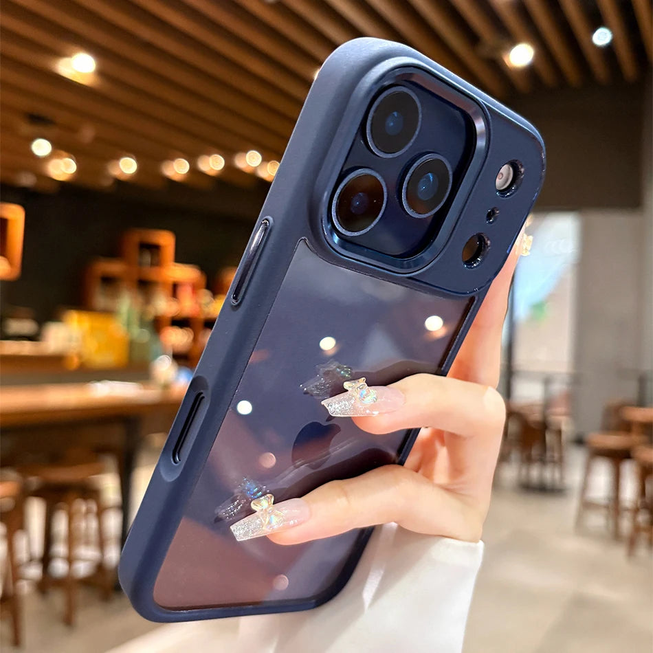 New Luxury Transparent Phone Case for iPhone 17 16 15 14 13 Pro Max Plus 17Pro Acrylic PC Hard Shockproof Cover for iPhone 17Air