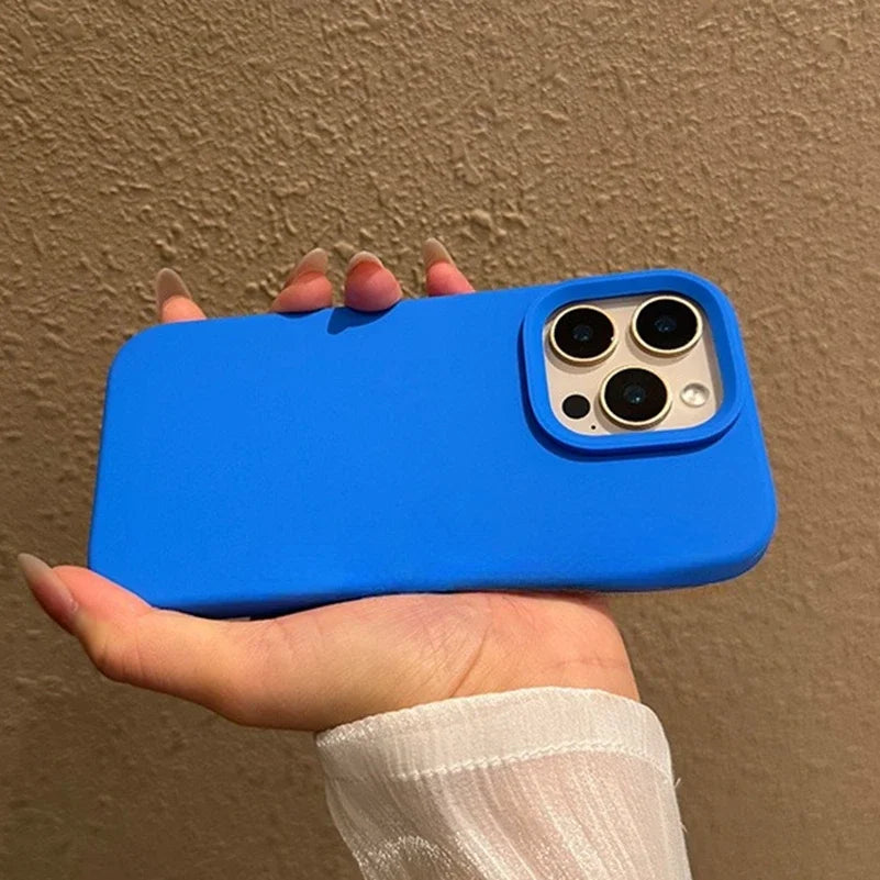 Soft Liquid Silicone Candy Color Case for iPhone 16 15 14 13 Pro Max Plus 12 11 16e Sensitive Camera Control Button Matte Cover