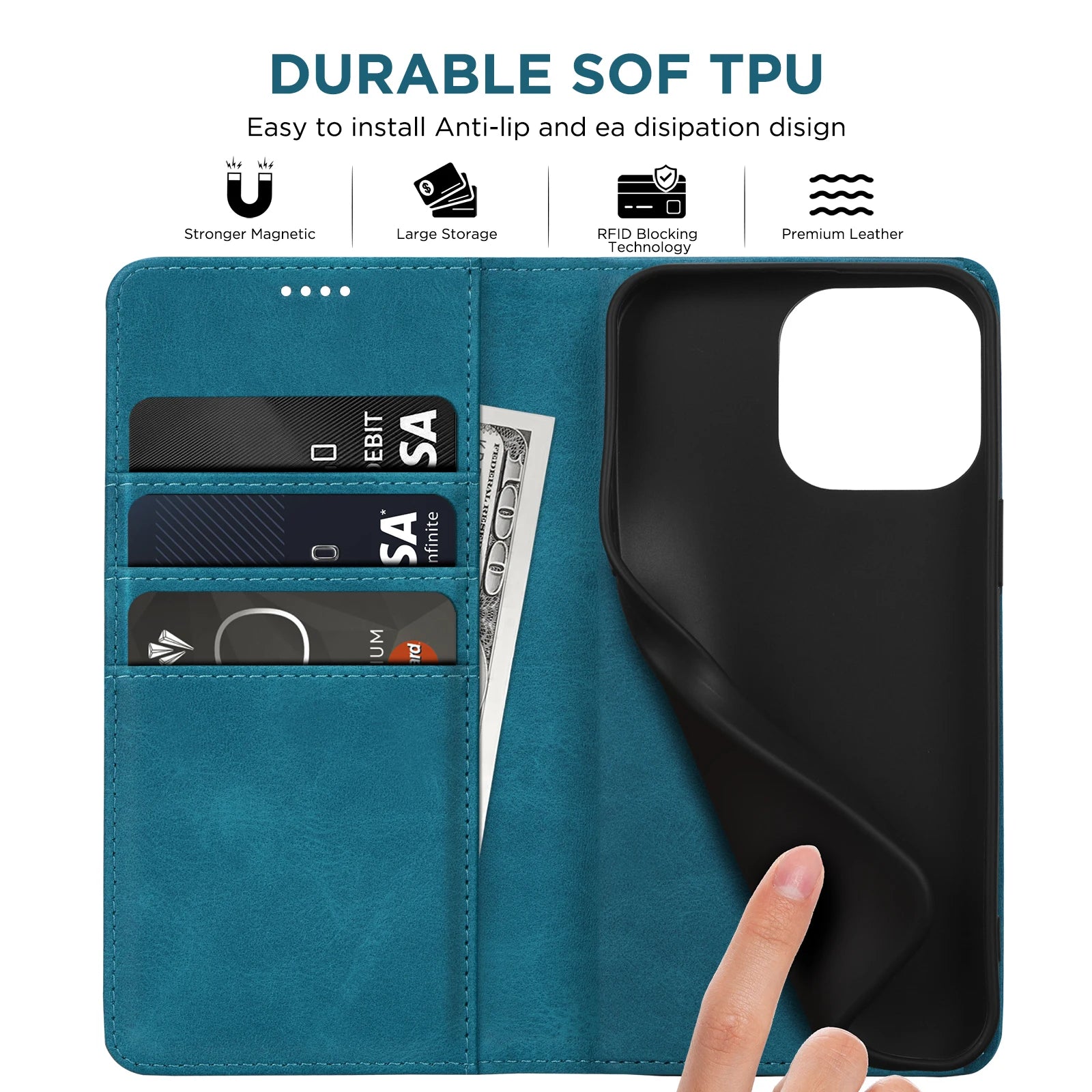 PU Leather Wallet Phone Case For iPhone 16E 16 Pro Max  15 Plus 14 13 12 Flip Cover Protective Magnetic With Picture Frame
