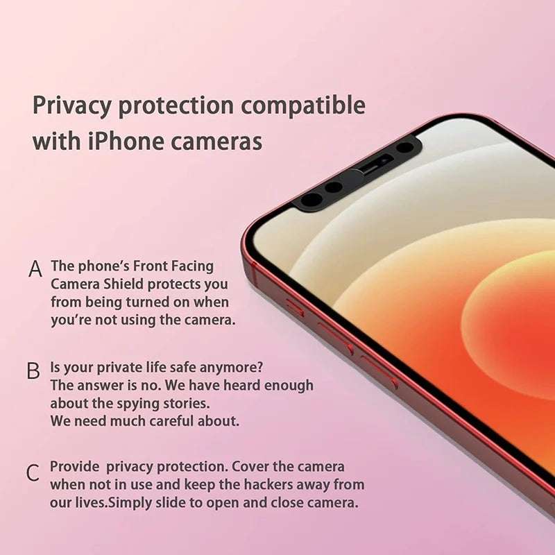Utral Thin WebCam Cover Privacy Front Phone Lens Cover For iPhone XR 11 12 13 14 15 16 Pro Max Mini Camera Slider Protector Case