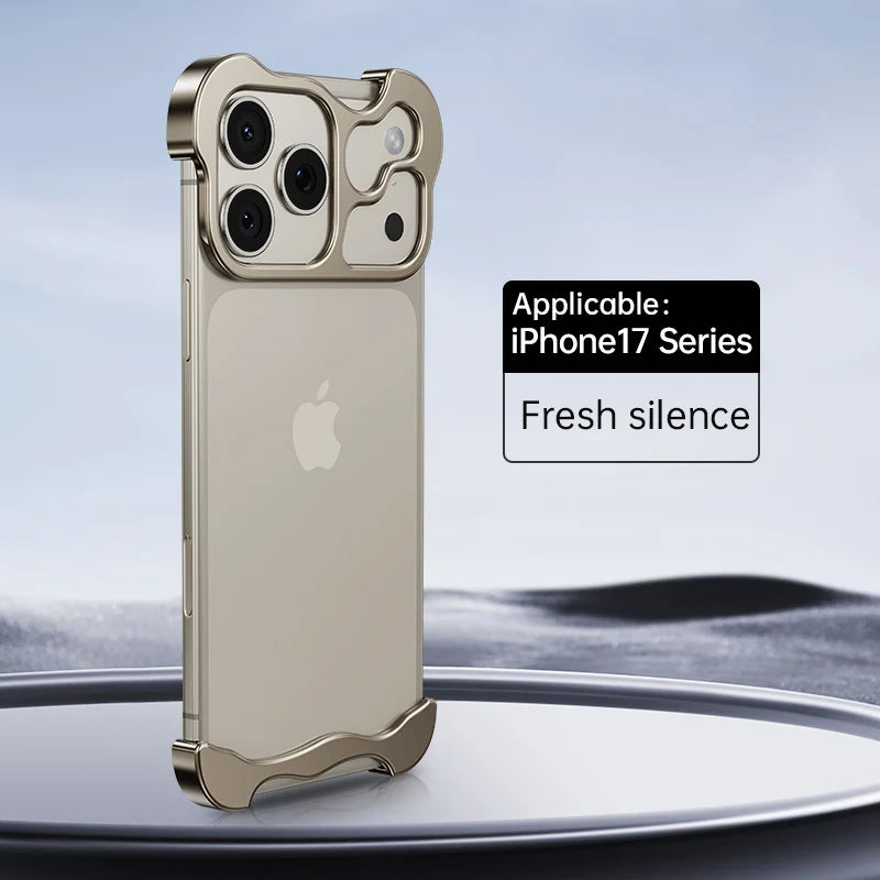 Luxury Irregular Aluminum Alloy Bumper Phone Case For IPhone 12 13 14 15 16 17 Pro Max 17Air Lens Film Protection Metal Cover