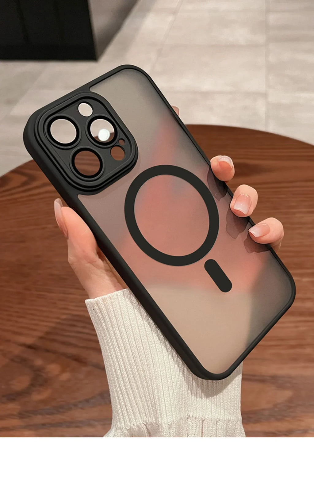 Magnetic Luxury Lens Protector Matte Translucent Case For iPhone 17 16 15 14 13 12 11 Pro Max For Magsafe Wireless Charger Cover