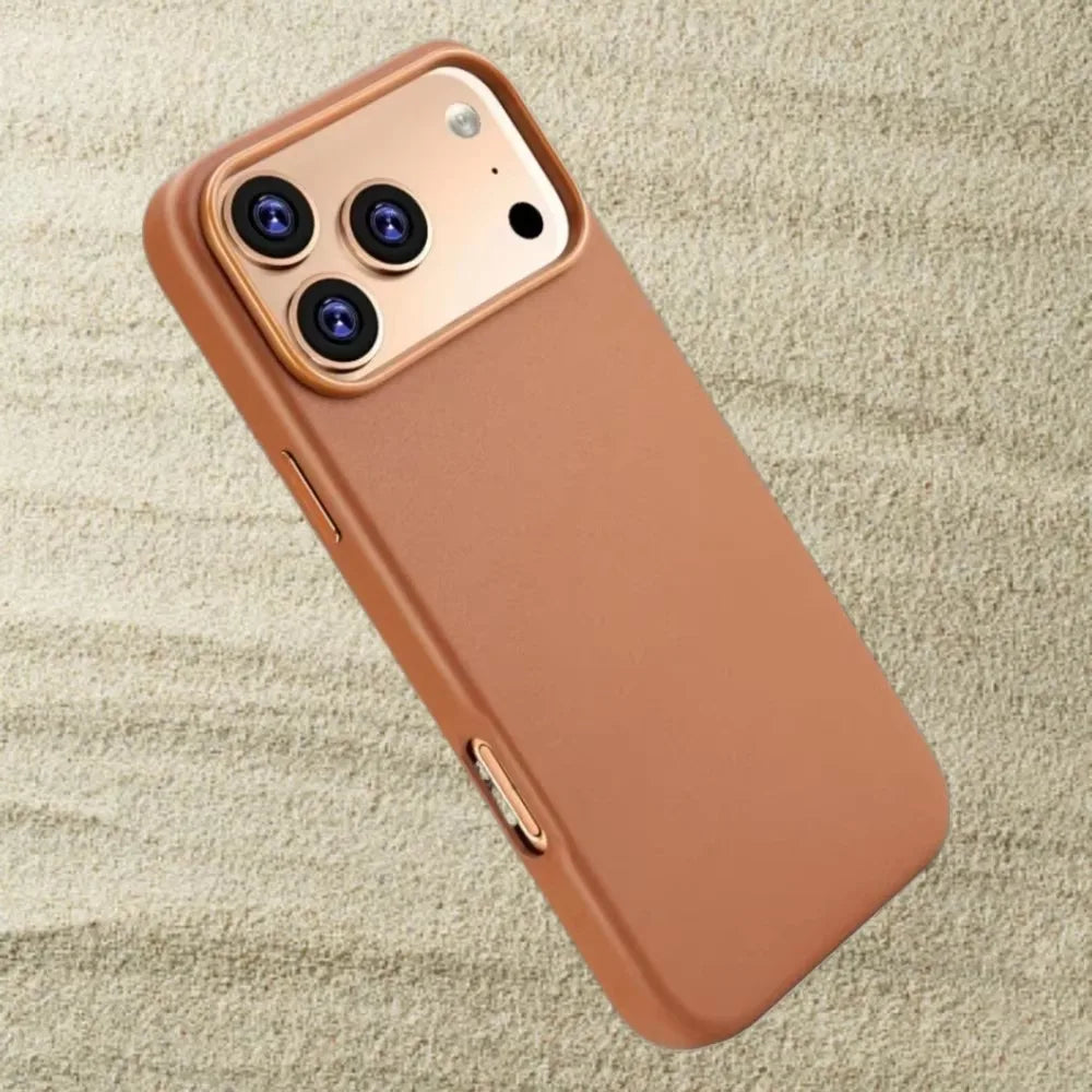 High-end Leather Phone Case for iPhone 17 Pro Max Air 16 15 Original Business Strong Magnetic Wireless Charging Protective Cover