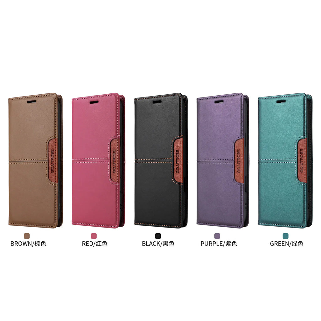 Leather Flip Phone Case For Samsung Galaxy S10 Plus S20 S21 FE S22 S23 S24 S25 Note20 Ultra Magnetic Wallet Bracket Protect Cove