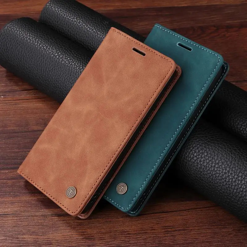 Leather Flip Case For iPhone 16 17 15 14 13 12 11 Pro Max Case For iPhone 17 Air 16E 13 12 X XR XS 6 8 7 Plus Shockproof Cover