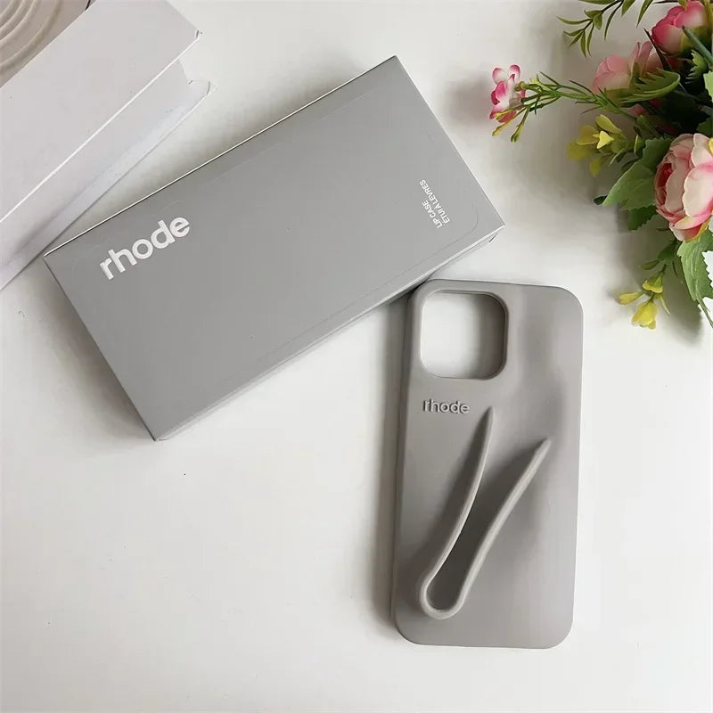 Lemontini Yellow Portable Lip Gloss Silicone Phone Case for IPhone 17 11 12 13 14 15 16 Pro Max Plus Lipstick Shockproof Cover﻿