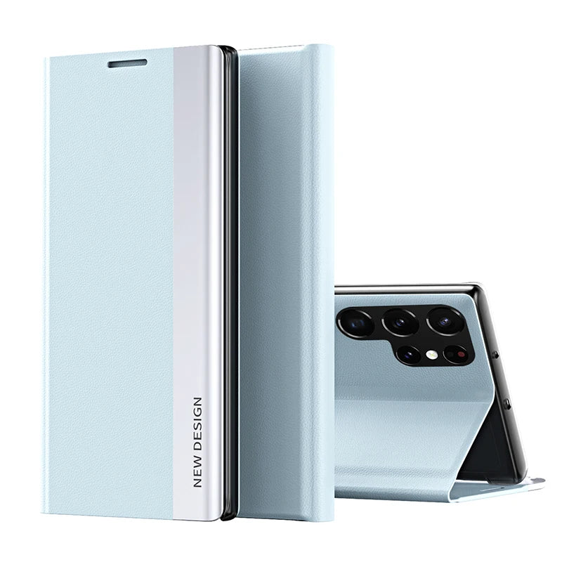 Funda For Samsung Galaxy S23 S22 S24 Ultra Case Leather Flip Plating Back Cover For Samsung S20 S21 FE Note 10 Plus 20 25 Ulltra