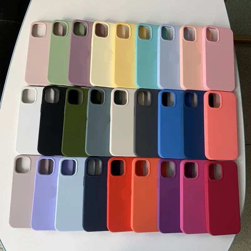 Original Official Silicone Cases For iPhone 16 15 12 14 13 Pro Max 15 16 Plus logo Case For Apple iPhone 11 14 15 16 Pro Cover