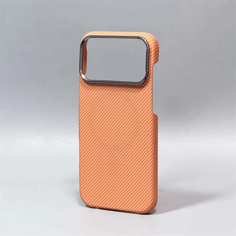 Hard Carbon Fiber Phone Case for iPhone 16 15 14 17 Pro Max 17 Pro/ Max Wireless Charging Alloy Lens Magnetic Protective Cover