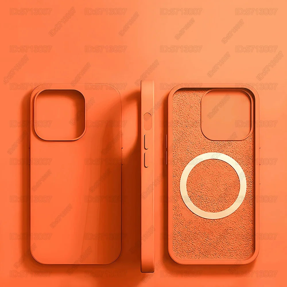 Magnetic Original Liquid Silicone Shockproof Case For iPhone 16 15 14 13 12 11 Pro Max 16 Plus For Magsafe Wireless Charge Cover