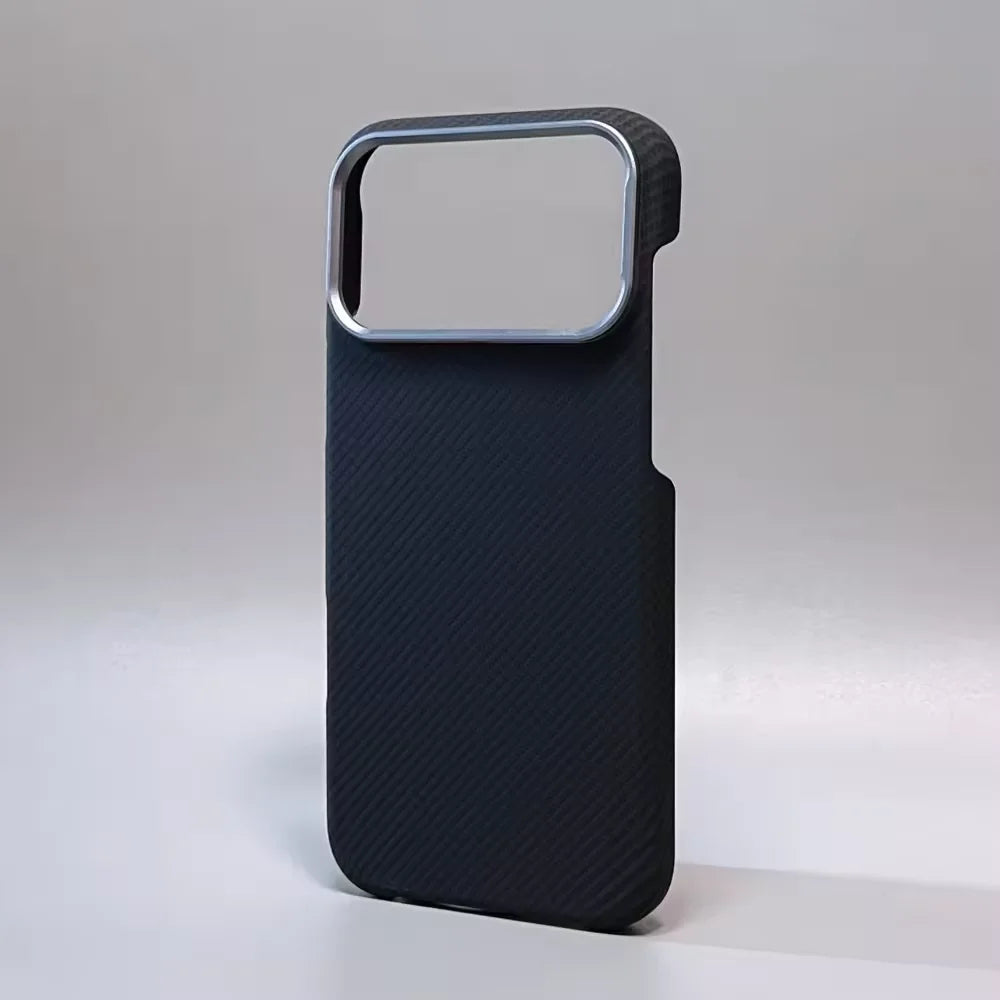 Luxury Carbon Fiber Texture Magnetic Phone Case for IPhone 17 14 15 16 Pro Max 17Po 17Air Alloy Lens Ultra Thin Hard PC Cover