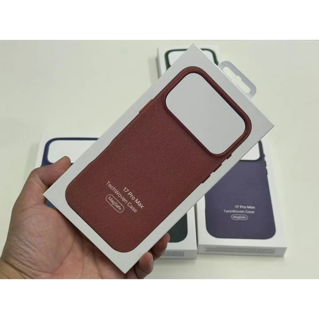 OP MagSafe Techwoven Magnetic Case for IPhone 17 Pro Max 17 Original Cases Wireless Charging Full Protect Cover with Packet Box