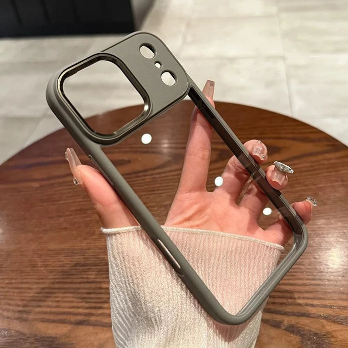 New Luxury Transparent Phone Case for iPhone 17 16 15 14 13 Pro Max Plus 17Pro Acrylic PC Hard Shockproof Cover for iPhone 17Air