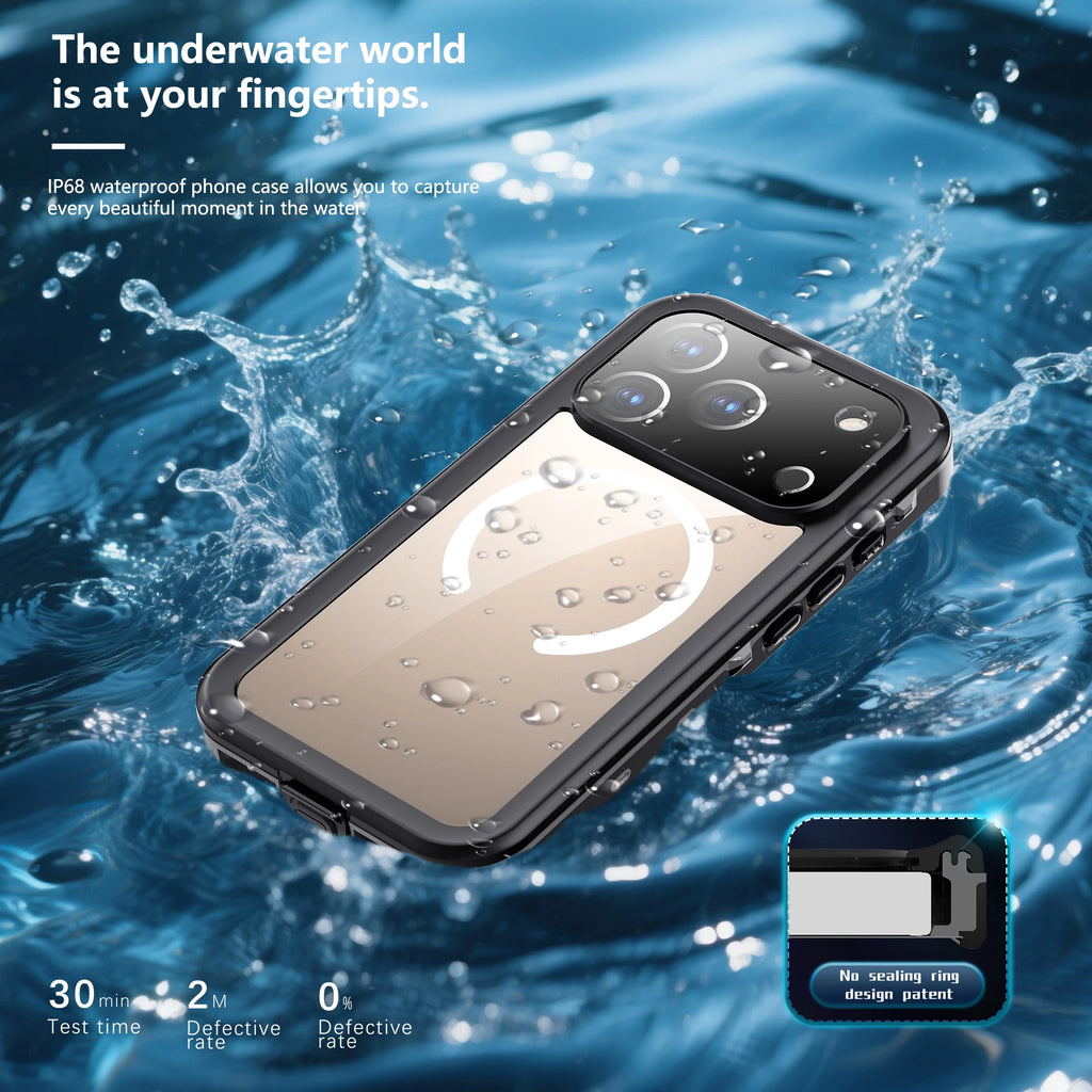 Shellbox Professional Waterproof Phone Case 360° Shockproof and Dustproof IP68 (Compatible with iPhone 17 Pro/16/15/14/13)