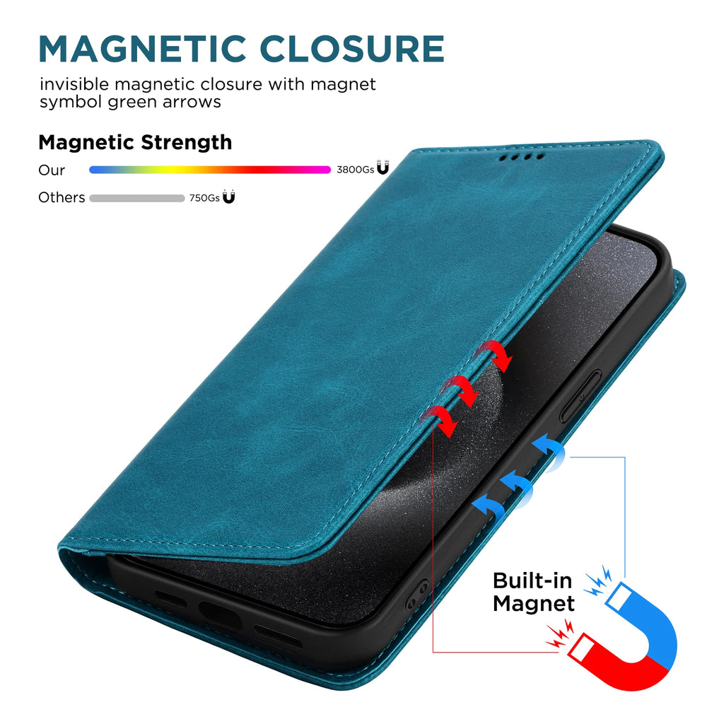 PU Leather Wallet Phone Case For iPhone 16E 16 Pro Max  15 Plus 14 13 12 Flip Cover Protective Magnetic With Picture Frame