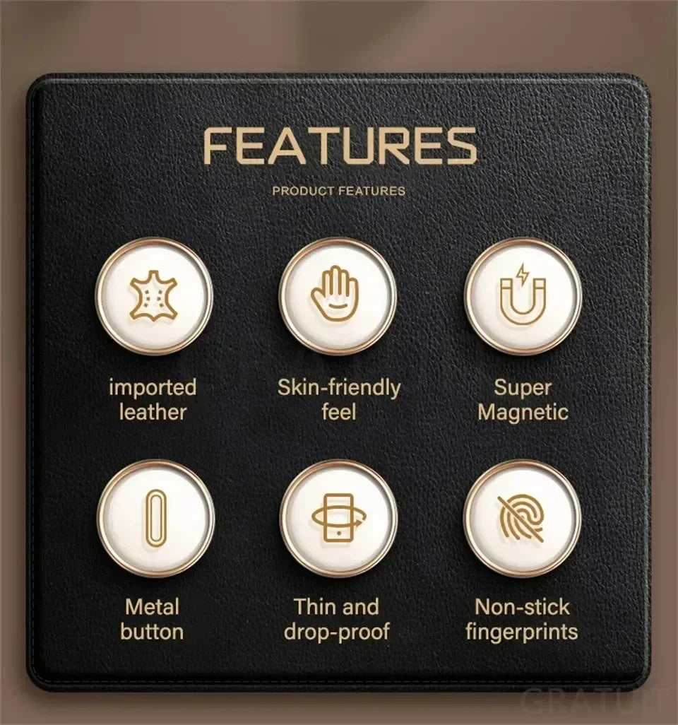 Luxury MagSafe Case for Apple iPhone 17 Pro Max 16 13 12 14 15 Plus Leather Official Style MacSafe Magnetic i Phone Cover Etui