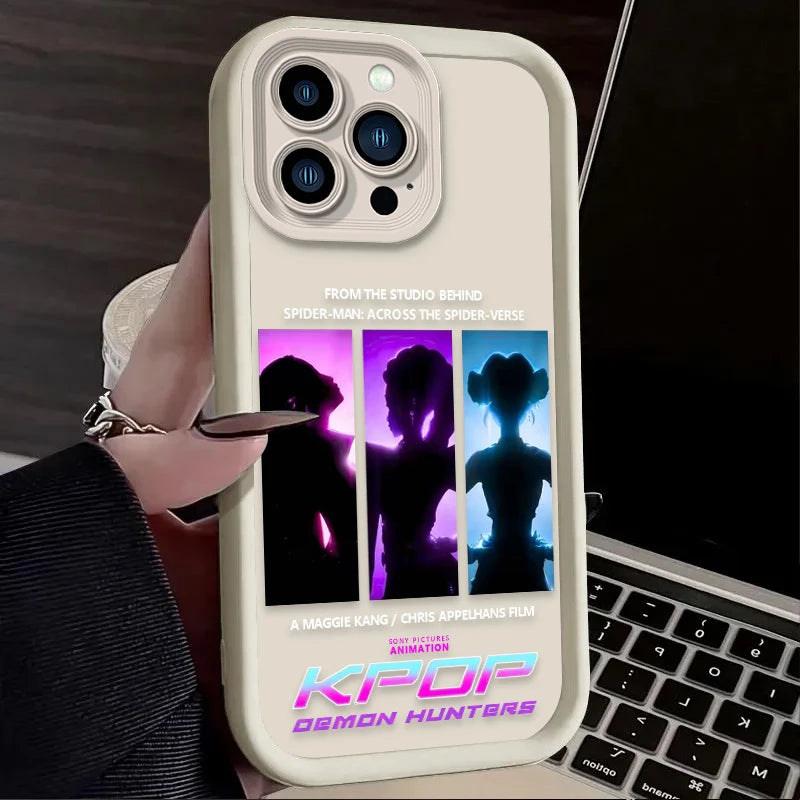 Soft Case For iPhone 16 16E 15 14 13 12 11 Pro Max X XS X S Max XR SE 2020 SE4 7 8 K-Kpop D-demon H-Hunters Shockproof Back Etui