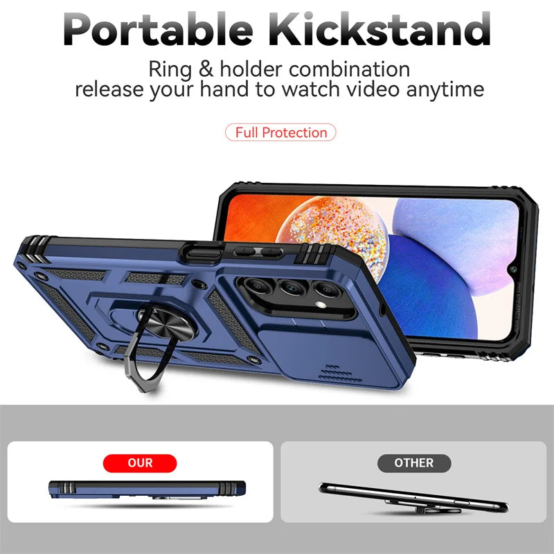 Funda For Samsung Galaxy A16 A26 A36 A56 5G Case Slide Lens Camera Protector Armor Phone Case For Galaxy A06 A 56 36 Back Cover