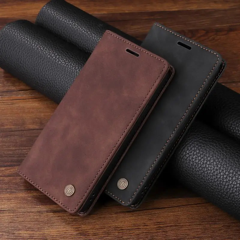 Leather Flip Case For iPhone 16 17 15 14 13 12 11 Pro Max Case For iPhone 17 Air 16E 13 12 X XR XS 6 8 7 Plus Shockproof Cover