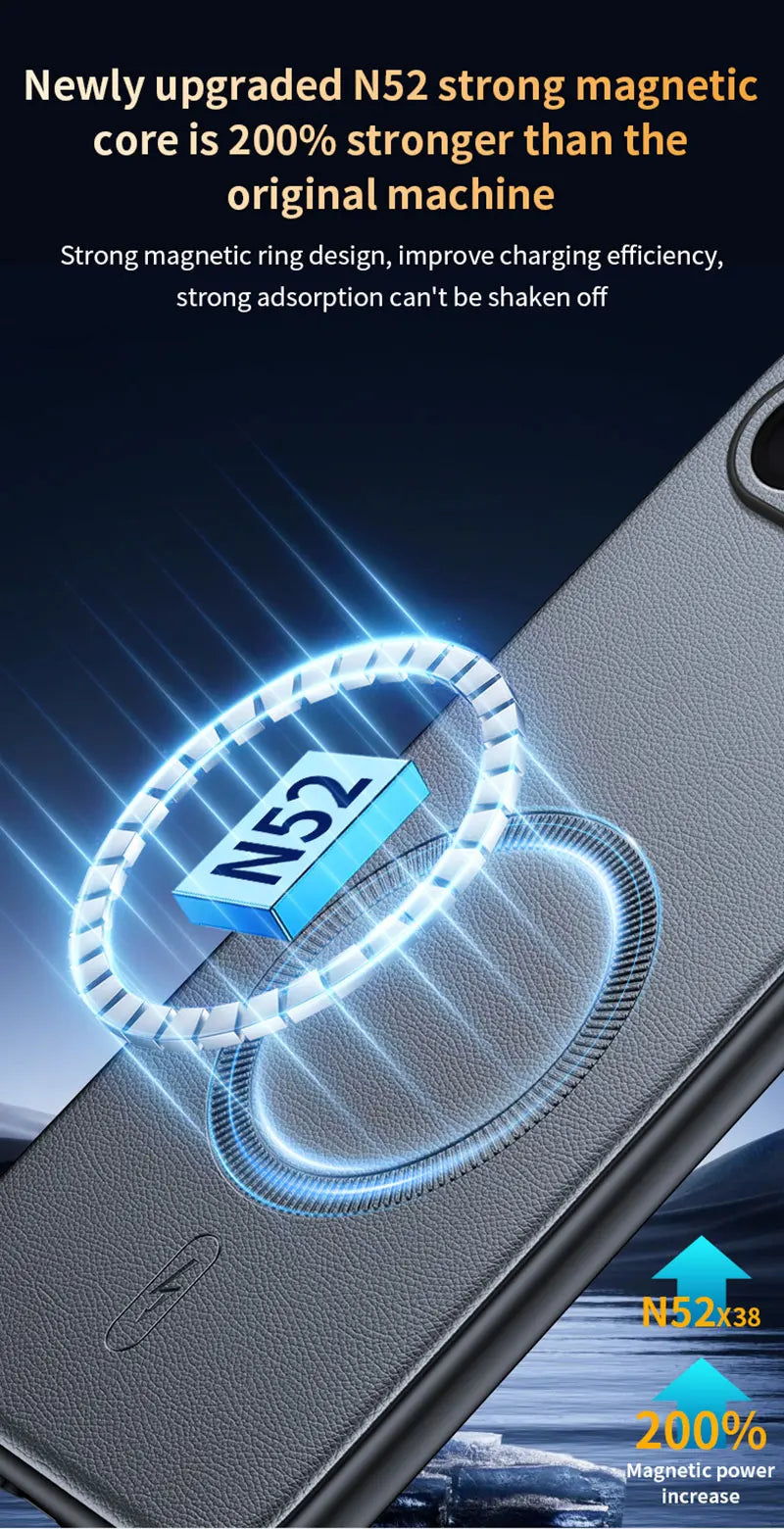 For Iphone 17 Air Case Magnetic Leather Shield Cover For Iphone 17 Air Anti-Fingerprint Non-Slip PC+TPU