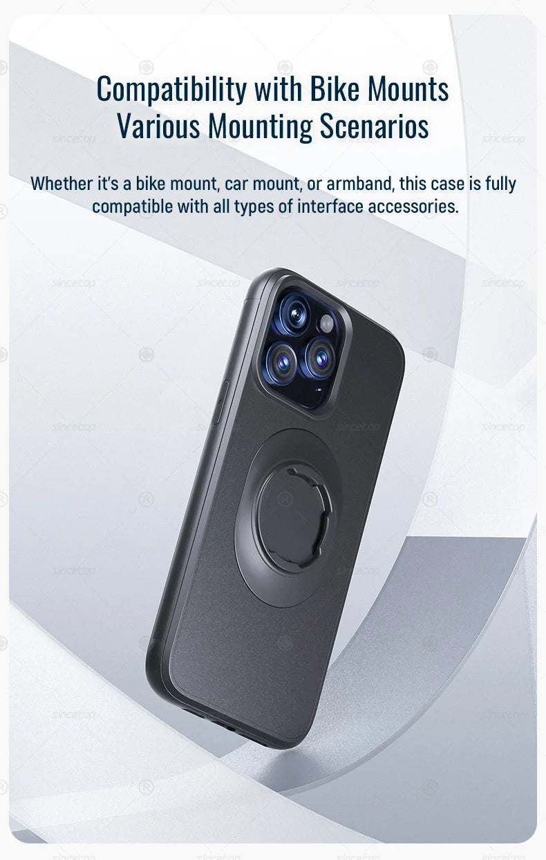 Shockproof Case for iPhone 17/16/15/14Plus/13/12/11Pro/XsMax/XR Quad-style Motorbike/Bike Holder/Car Mount with Lock-in Design