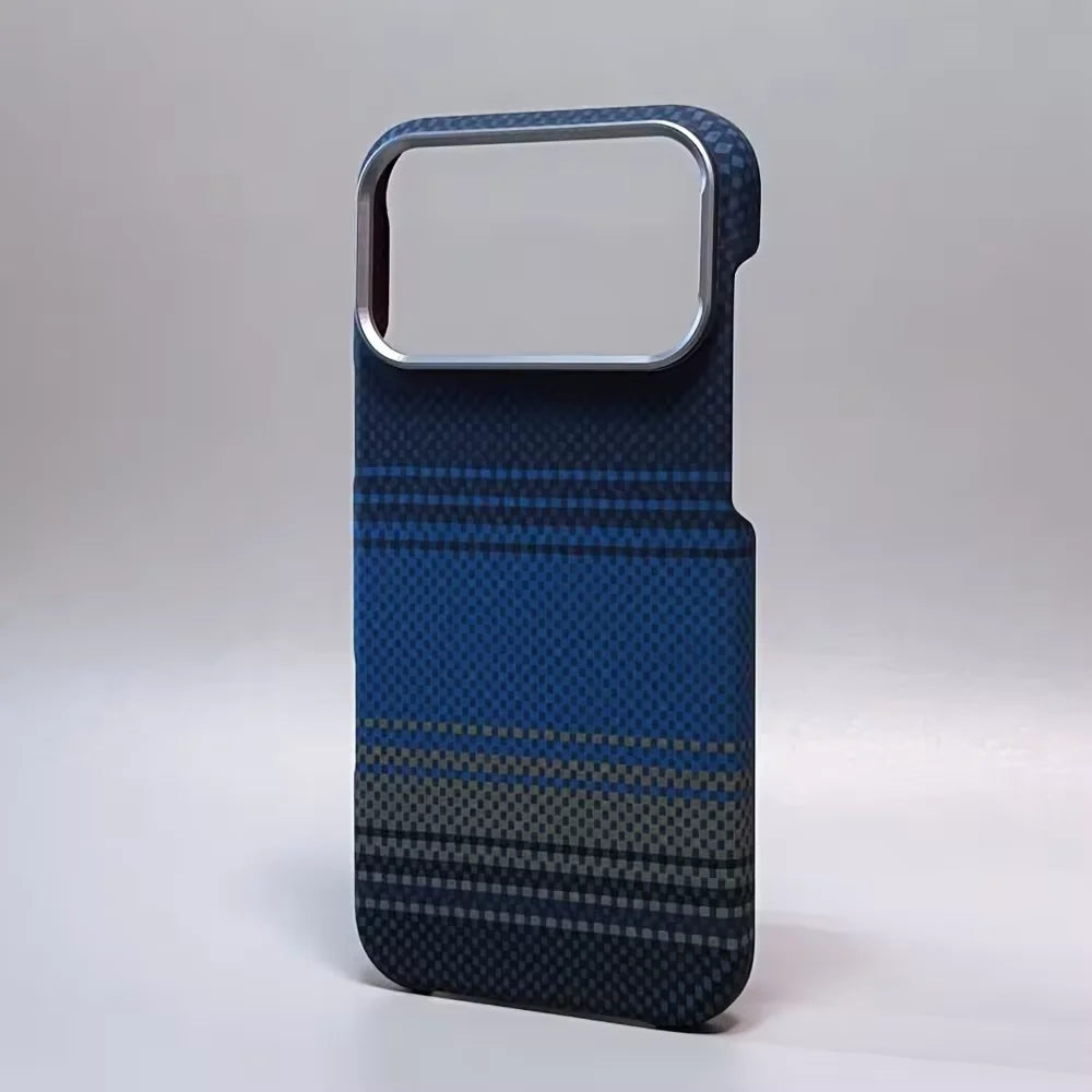 Luxury Carbon Fiber Texture Magnetic Phone Case for IPhone 17 14 15 16 Pro Max 17Po 17Air Alloy Lens Ultra Thin Hard PC Cover