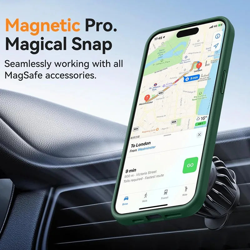 Luxury Frosted Phone Case For iPhone 17 16 15 14 13 12 11 Pro Max Plus 17 Air 16e For Magsafe Matte Transparent Magnetic Cover