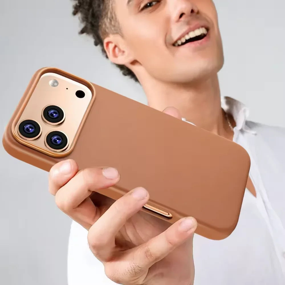 High-end Leather Phone Case for iPhone 17 Pro Max Air 16 15 Original Business Strong Magnetic Wireless Charging Protective Cover