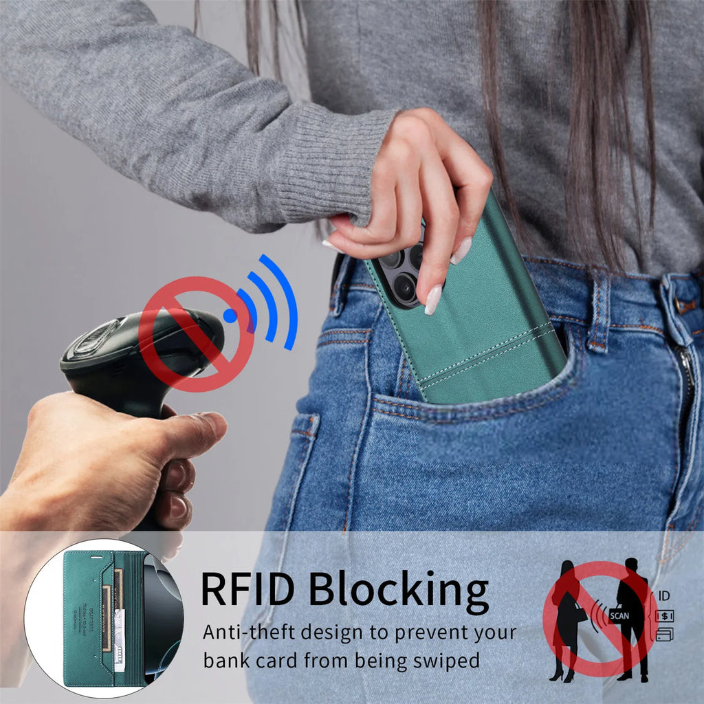 Leather Flip Phone Case For Samsung Galaxy S10 Plus S20 S21 FE S22 S23 S24 S25 Note20 Ultra Magnetic Wallet Bracket Protect Cove