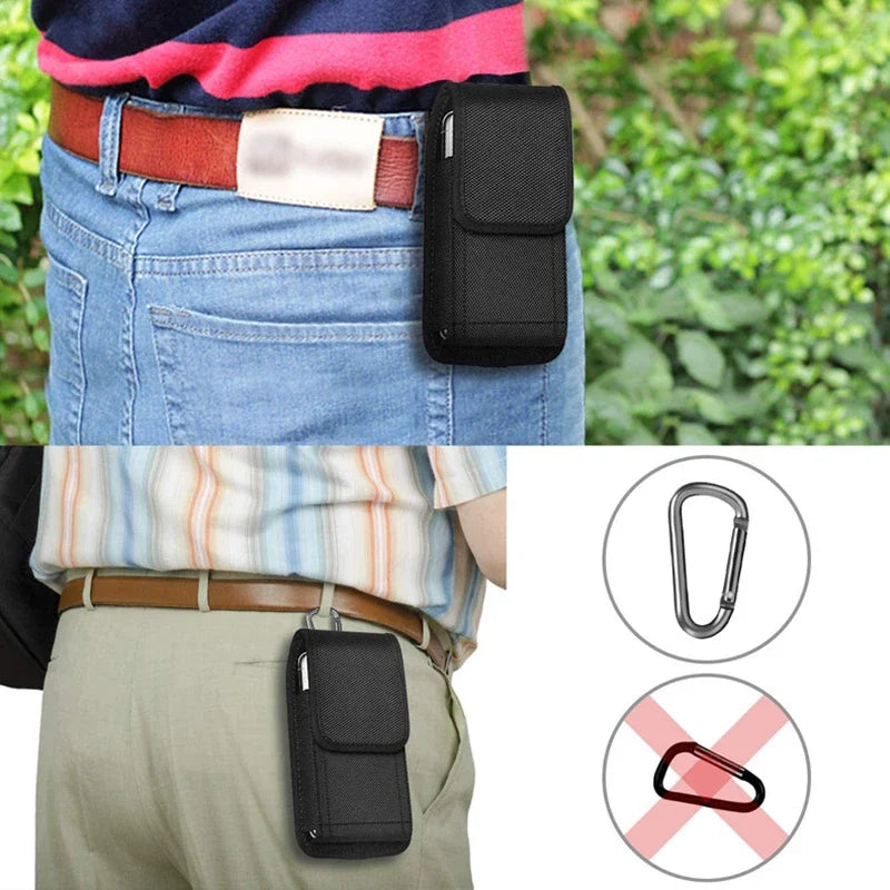 Mobile Phone Pocket Men Women Small Nylon Cell Phone Holster Storage Waist Fanny Pack Purse With BeltLoop Bum Bag 4 Size