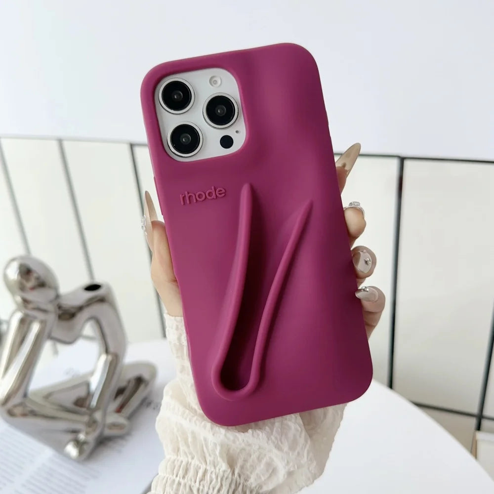 Rhode INS Hot New Color Lipstick Lip Holder Silicone Case For iPhone 17 Air 16 15 14 13 12 11 Pro Max Plus Soft Bumper Cover