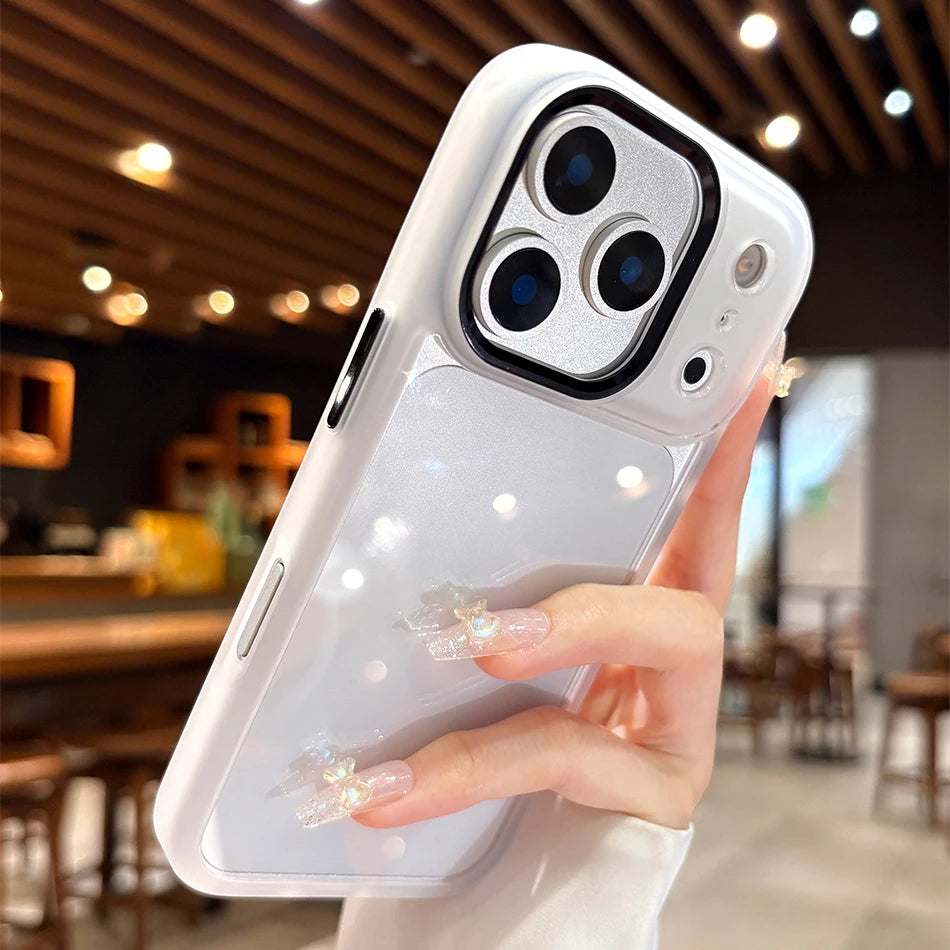 New Luxury Transparent Phone Case for iPhone 17 16 15 14 13 Pro Max Plus 17Pro Acrylic PC Hard Shockproof Cover for iPhone 17Air