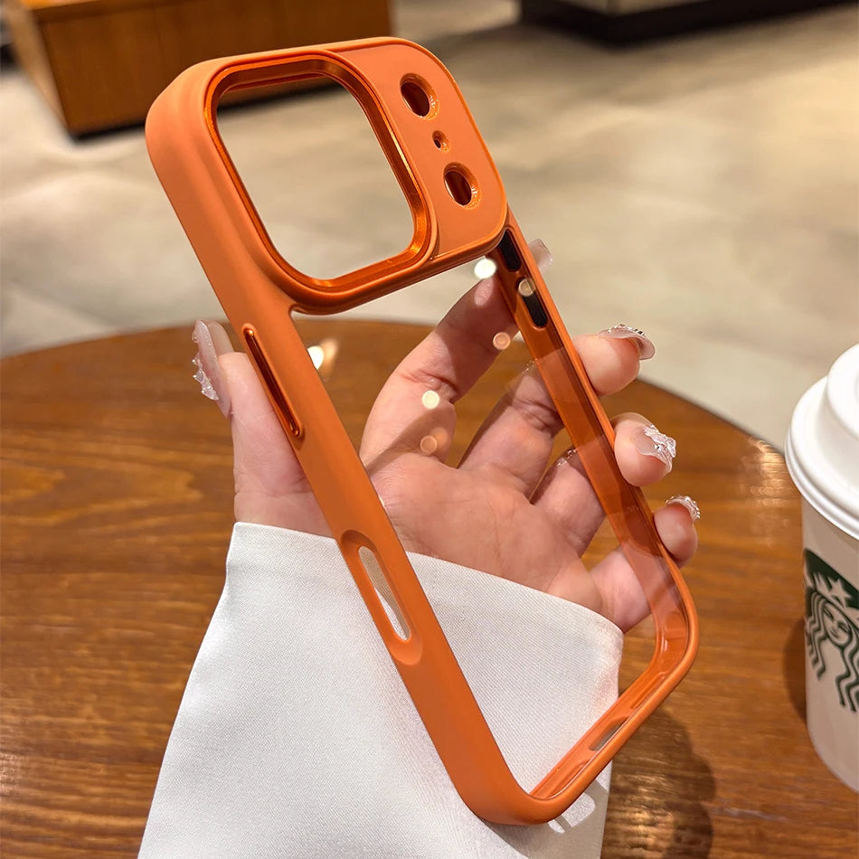 New Luxury Transparent Phone Case for iPhone 17 16 15 14 13 Pro Max Plus 17Pro Acrylic PC Hard Shockproof Cover for iPhone 17Air