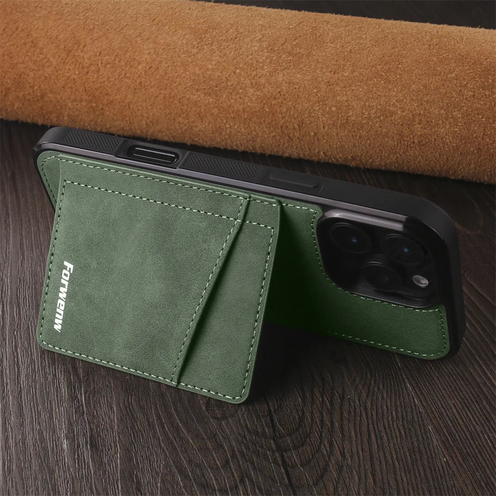 Luxury Leather Case For iPhone 16 15 14 13 12 11 Pro Max Case Cover For iPhone 16 15 14 Plus IP 16E 17 Air Phone Case Flip Cover