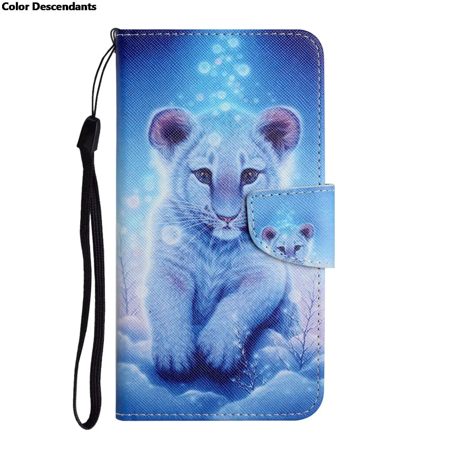 Painted Leather Case For iPhone 12 13 Pro Max mini SE 2020 15 Flip Wallet Card Slot Holder Phone Book Cover Flower Butterfly Cat