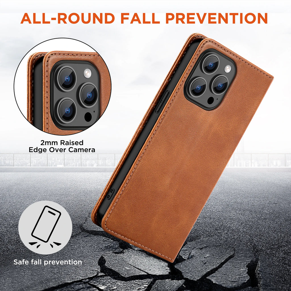 PU Leather Wallet Phone Case For iPhone 16E 16 Pro Max  15 Plus 14 13 12 Flip Cover Protective Magnetic With Picture Frame