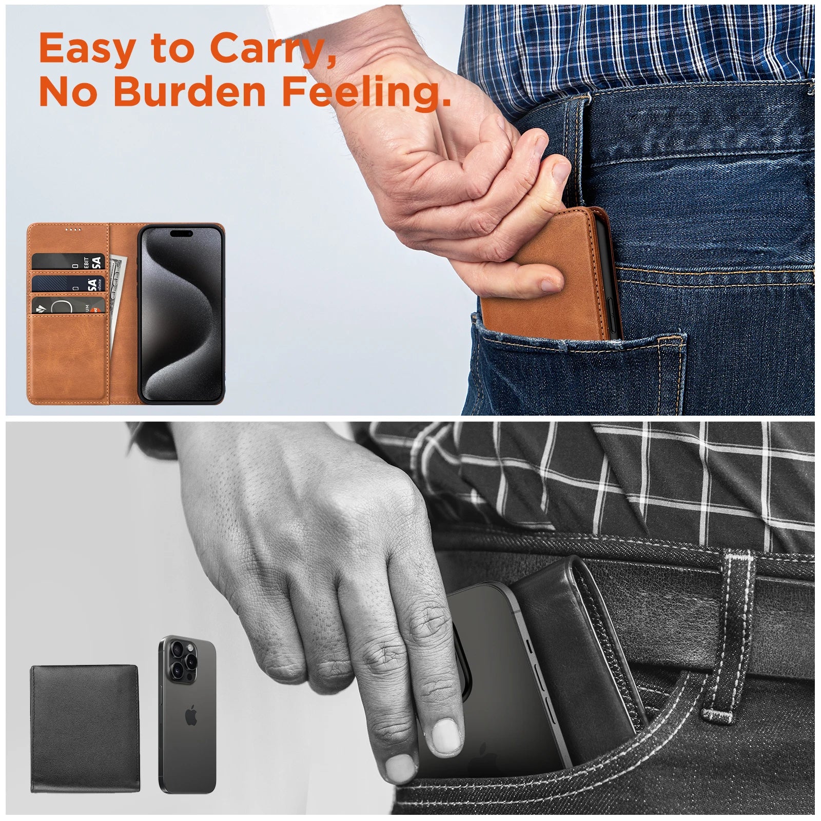 PU Leather Wallet Phone Case For iPhone 16E 16 Pro Max  15 Plus 14 13 12 Flip Cover Protective Magnetic With Picture Frame